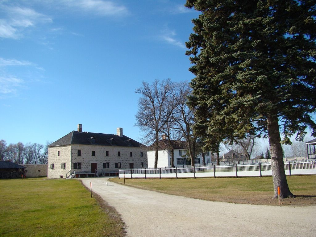 A modern view of Lower Fort Garry, where Treaty 1 was concluded in 1871; not a photograph of the signing or an illustration of every treaty.