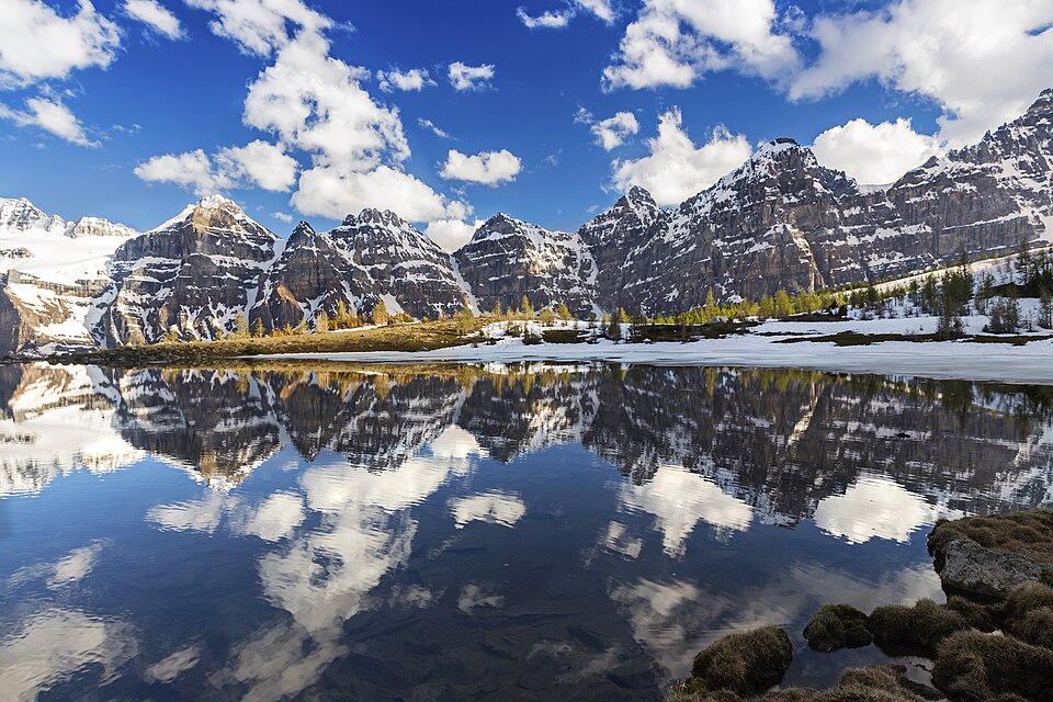 An alpine landscape in Banff National Park, Alberta; an illustration of place, not a map of all provinces and territories.