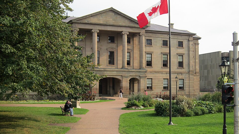 Province House in Charlottetown, Prince Edward Island; a modern photograph, not an image from 1873.