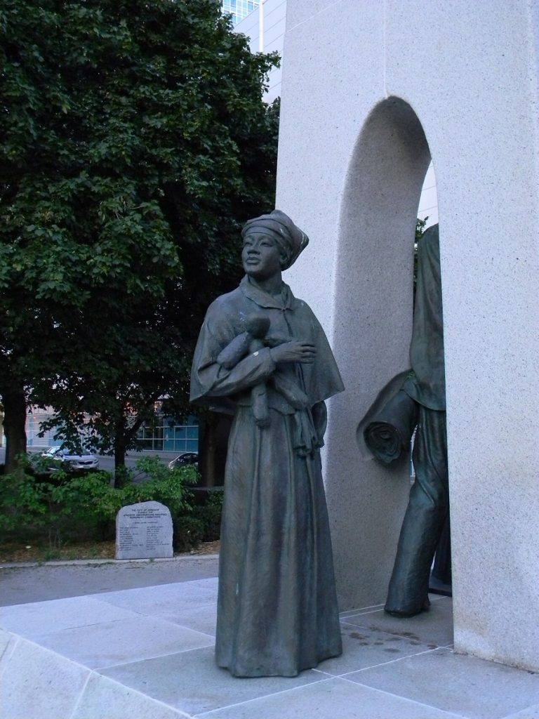The Underground Railroad monument in Windsor, Ontario, photographed in 2011.