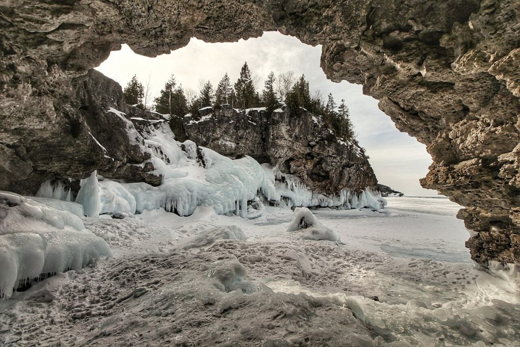 The Grotto in winter, Bruce Peninsula National Park.