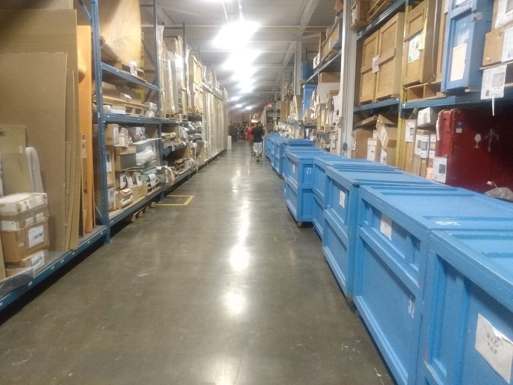 Part of the collection at the Canada Council Art Bank, photographed in 2023.