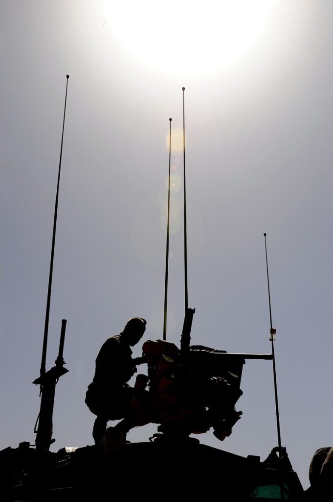Canadian soldiers and RG-31 vehicles in Afghanistan, October 2008.