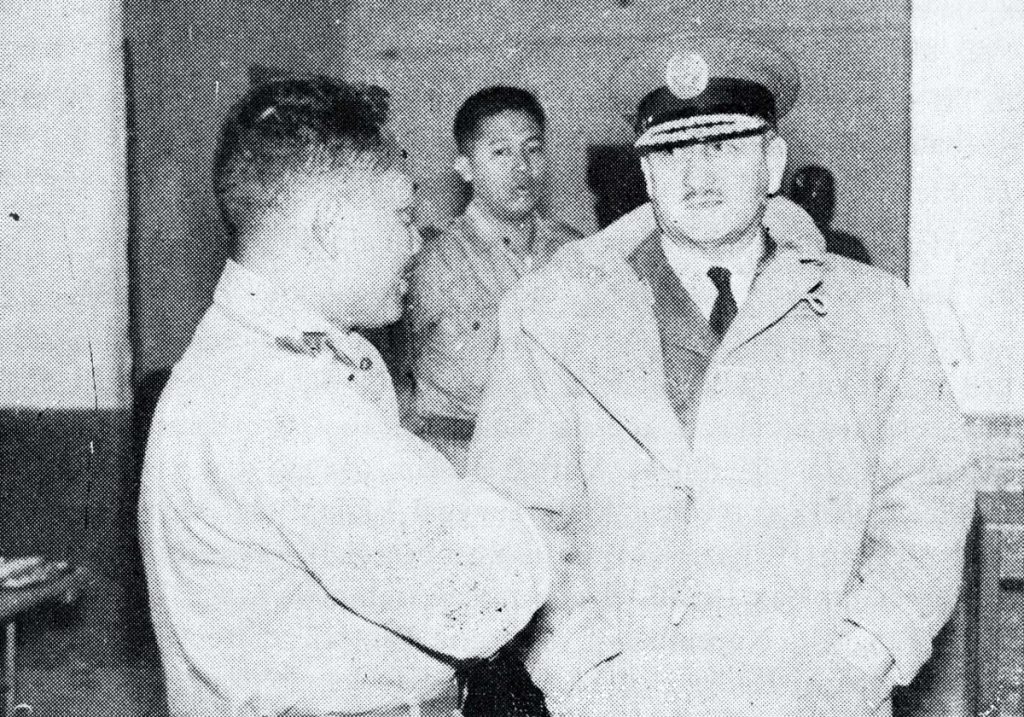 Major-General E.L.M. Burns, commander of the UN Emergency Force, 1957.