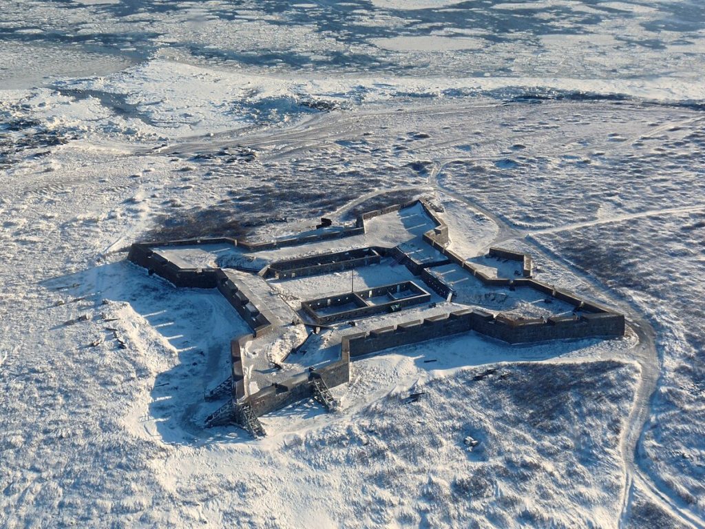Prince of Wales Fort at the mouth of the Churchill River, Manitoba, in 2012; a later Hudson’s Bay Company fort, not the 1717 post.