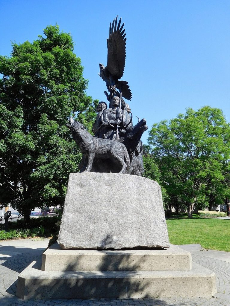 The National Aboriginal Veterans Monument in Confederation Park, Ottawa, photographed in 2019.