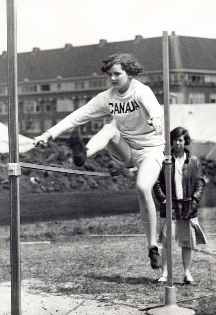 Ethel Catherwood training at the 1928 Summer Olympics in Amsterdam.