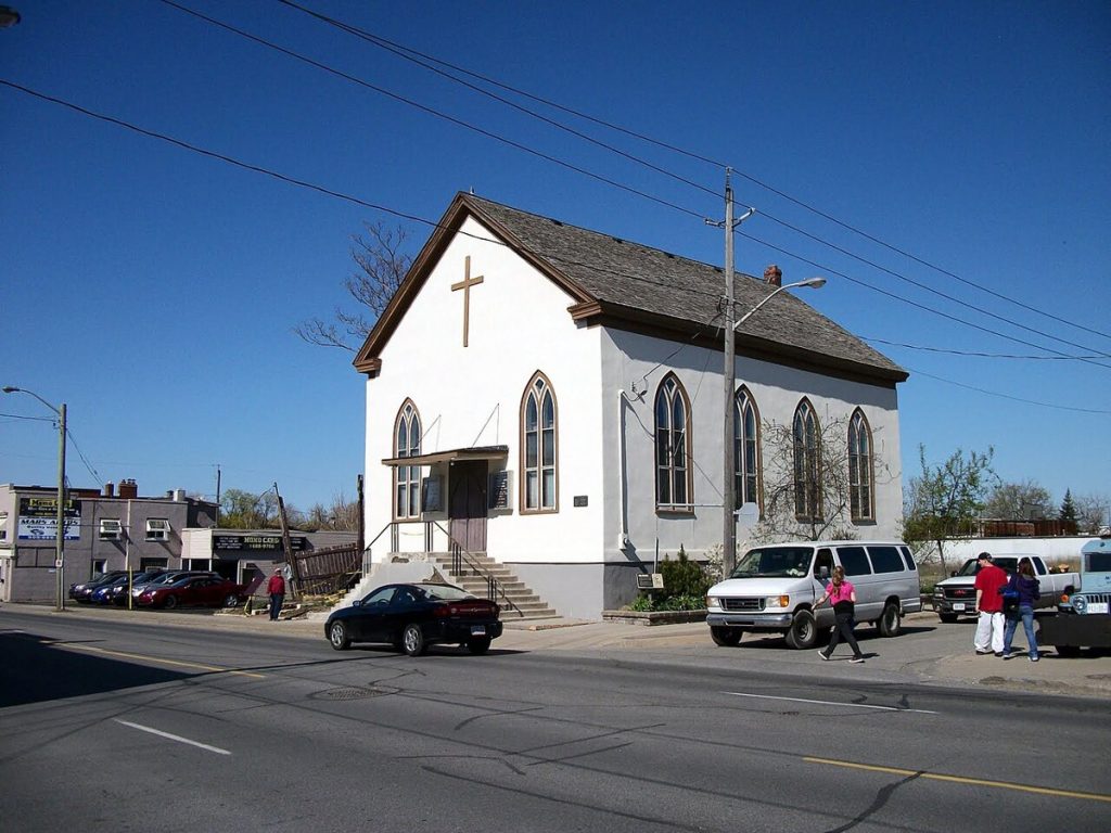 Salem Chapel British Methodist Episcopal Church in St. Catharines, Ontario, a centre of 19th-century abolitionist activity, photographed in 2012.