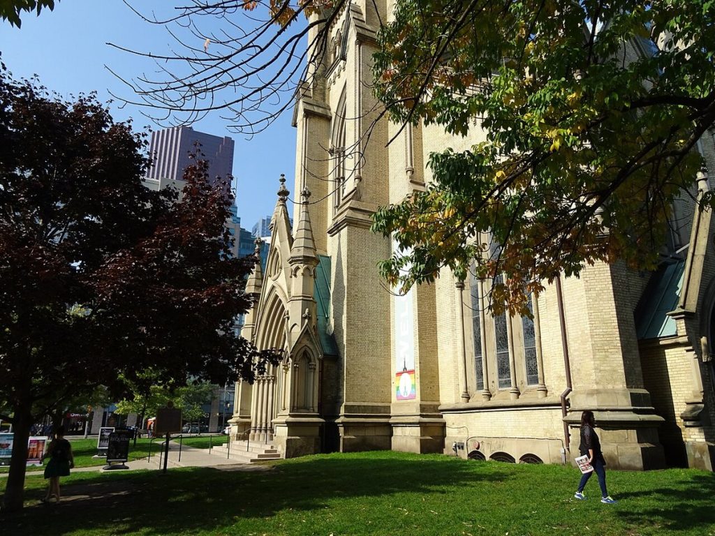 The Cathedral Church of St. James in Toronto, where a plaque for this designation is to be installed, photographed in 2018.