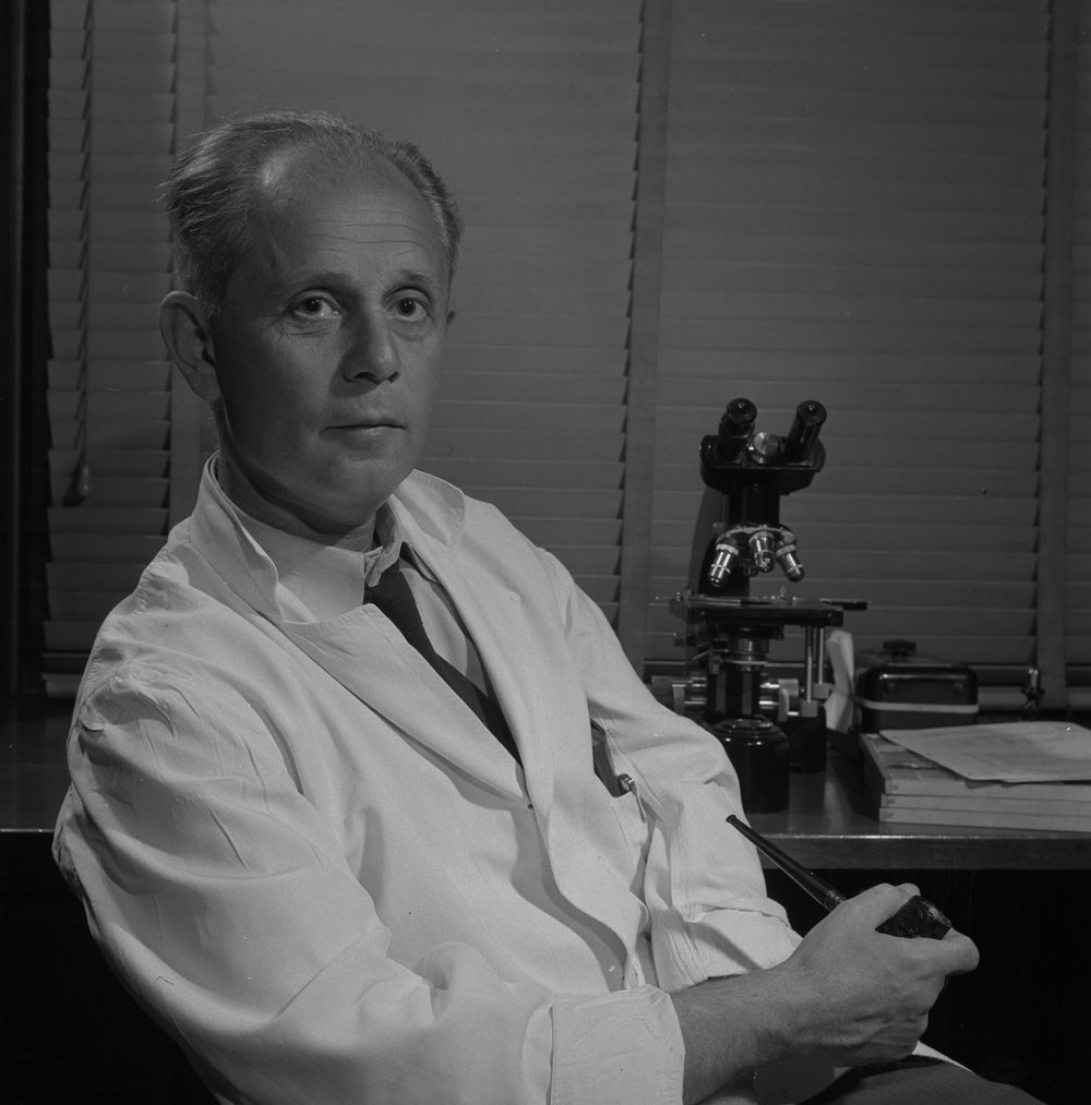 Dr. Hans Selye at the Université de Montréal in June 1956, photographed by Chris Lund.