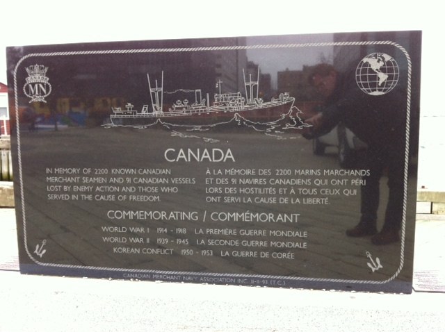 The Merchant Marine Monument at Sackville Landing, Halifax, photographed in 2013.