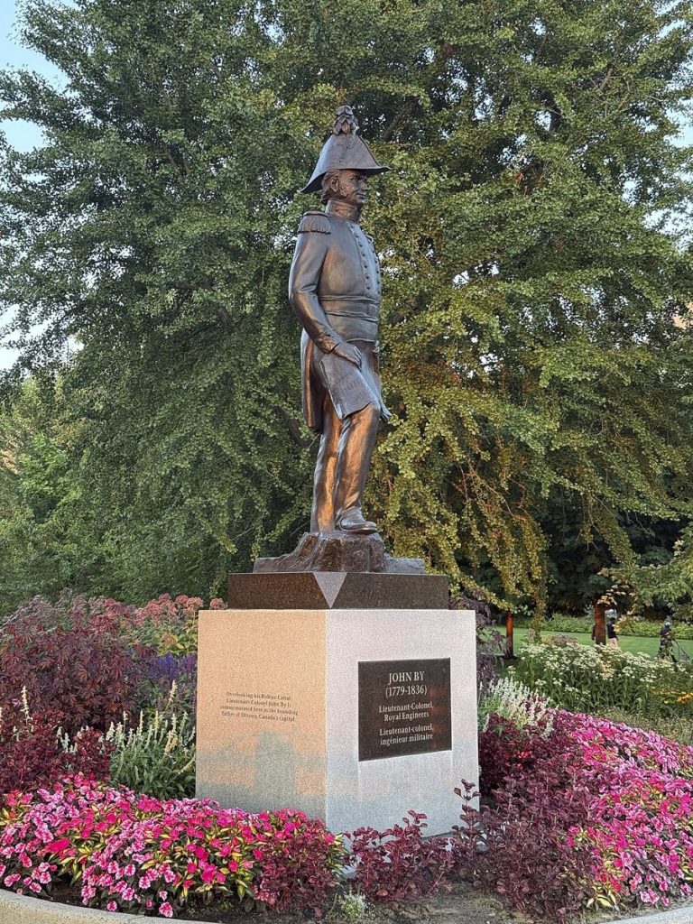 The statue of Colonel John By in Major’s Hill Park, Ottawa, photographed in 2026.