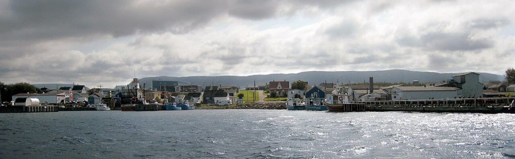 Chéticamp, Nova Scotia, seen from the water in 2009.