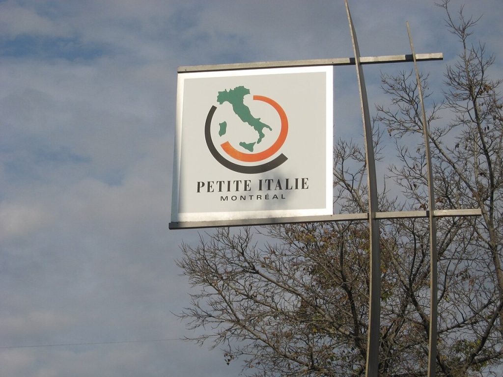 The entrance sign to Montréal’s Little Italy, photographed in 2008.