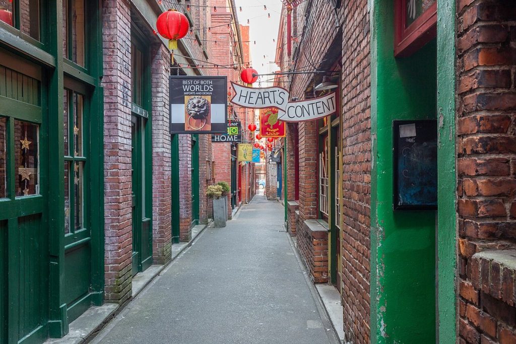 Fan Tan Alley in Victoria’s Chinatown, photographed in 2018.