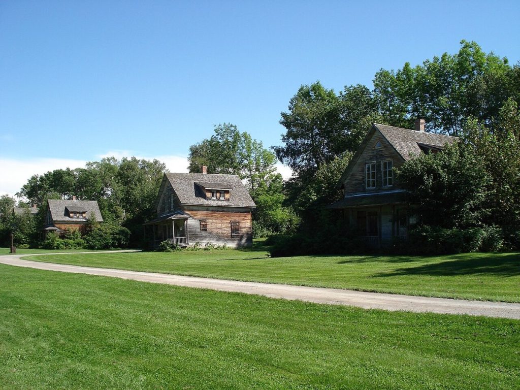 Houses in the ghost town of Val-Jalbert, Quebec, photographed in 2008.