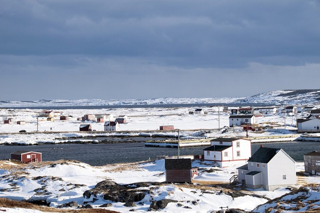 Tilting seen from Tilting Harbour, Fogo Island, photographed in 2017.
