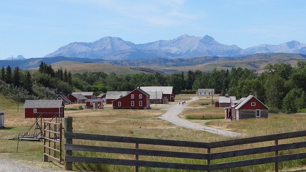 The Bar U Ranch National Historic Site, Alberta, seen from the interpretive centre in 2011.