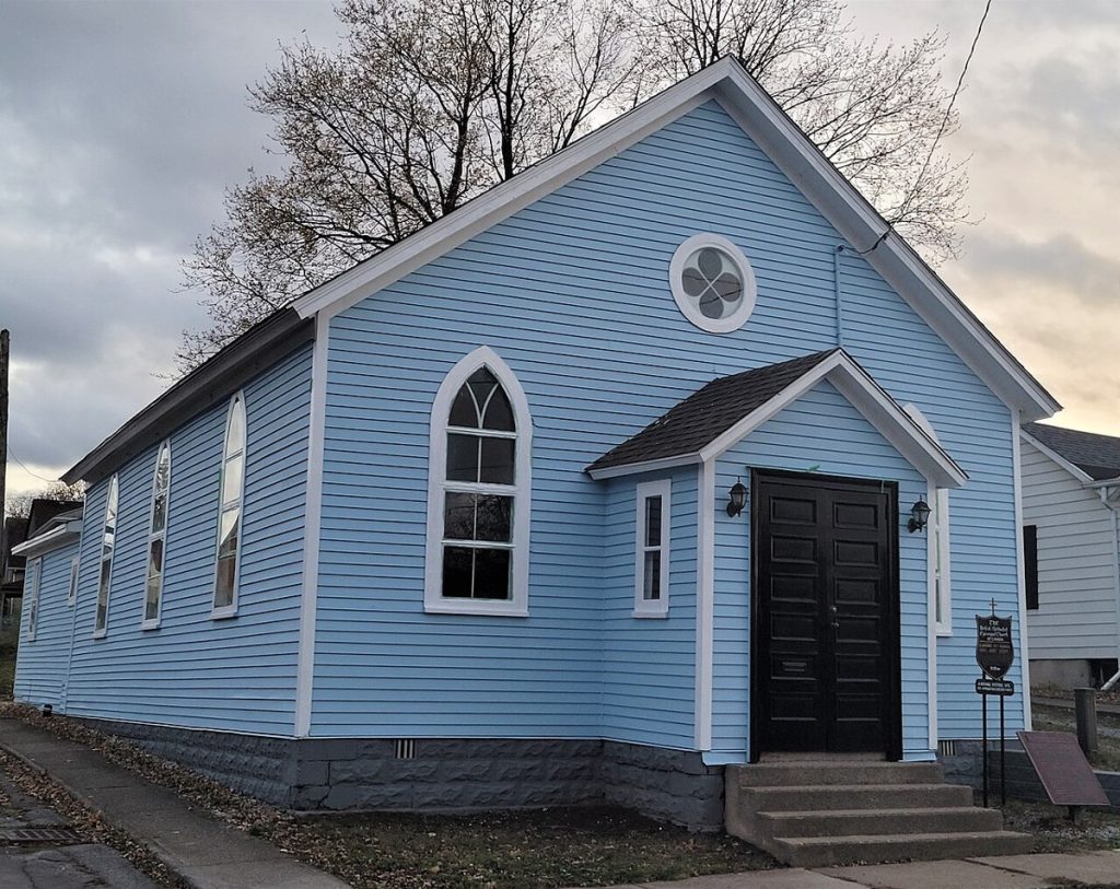 The R. Nathaniel Dett British Methodist Episcopal Church in Niagara Falls, Ontario, photographed in 2022.