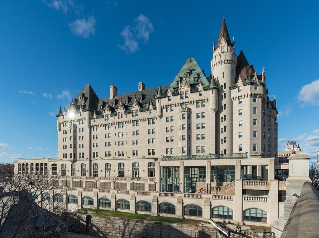 The Château Laurier in Ottawa, south view, photographed in 2017.