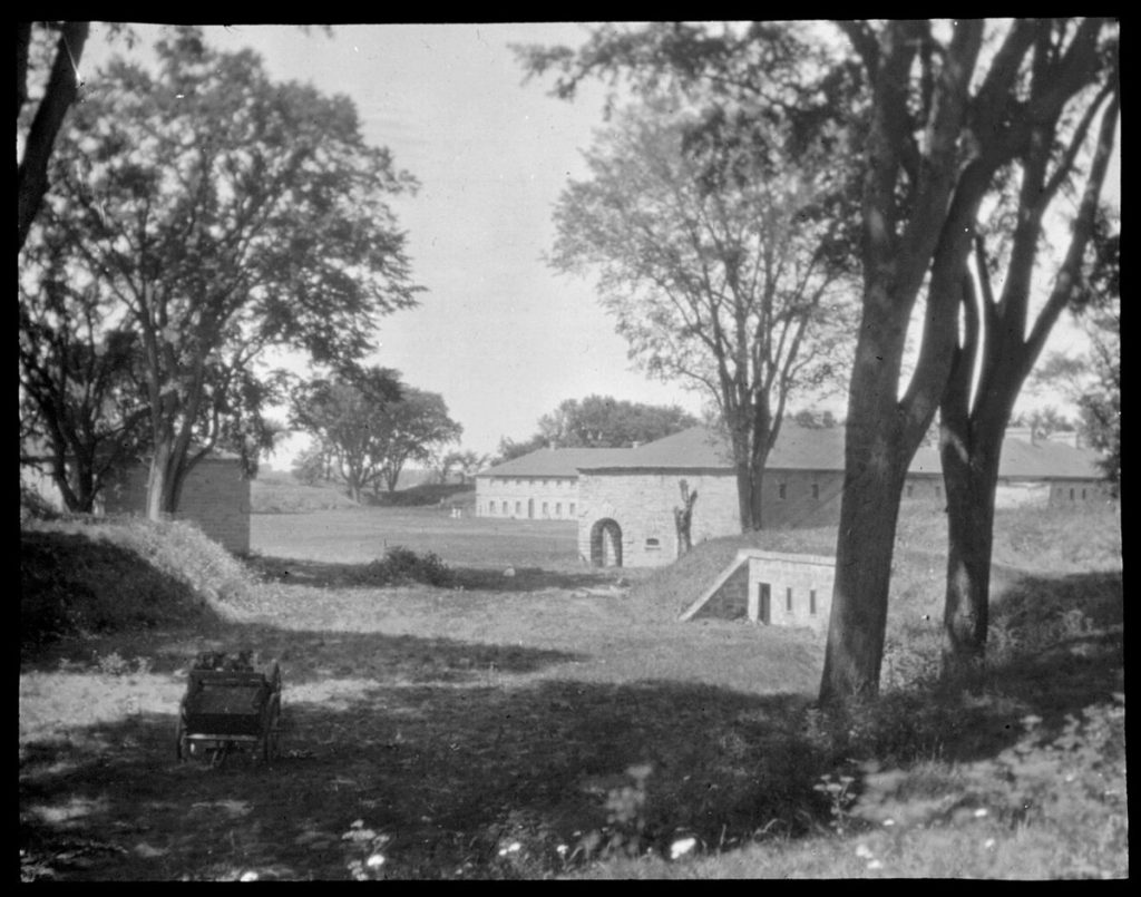 Fort Lennox on Île aux Noix, Quebec, looking southwest, in 1923.