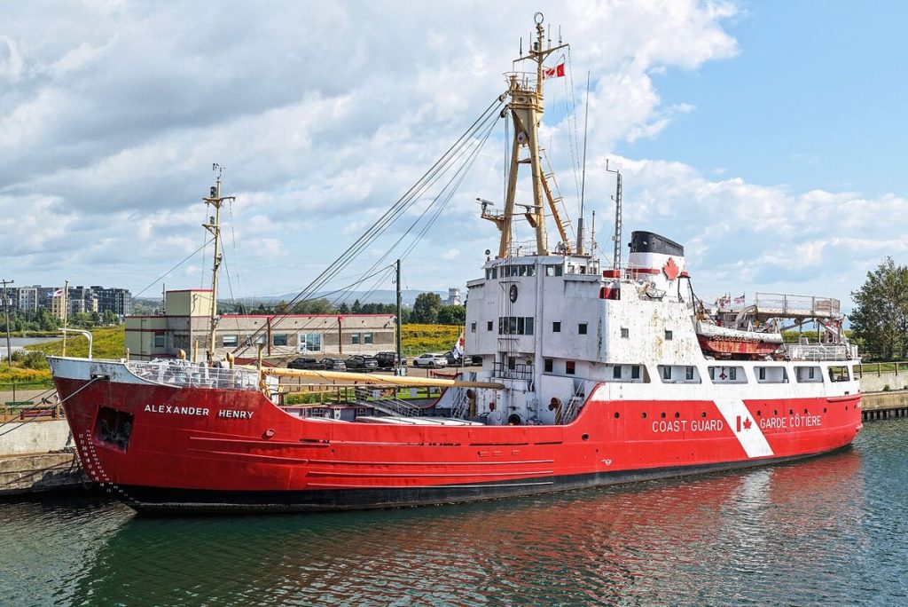 The former CCGS Alexander Henry, preserved in Thunder Bay, Ontario, photographed in 2026.