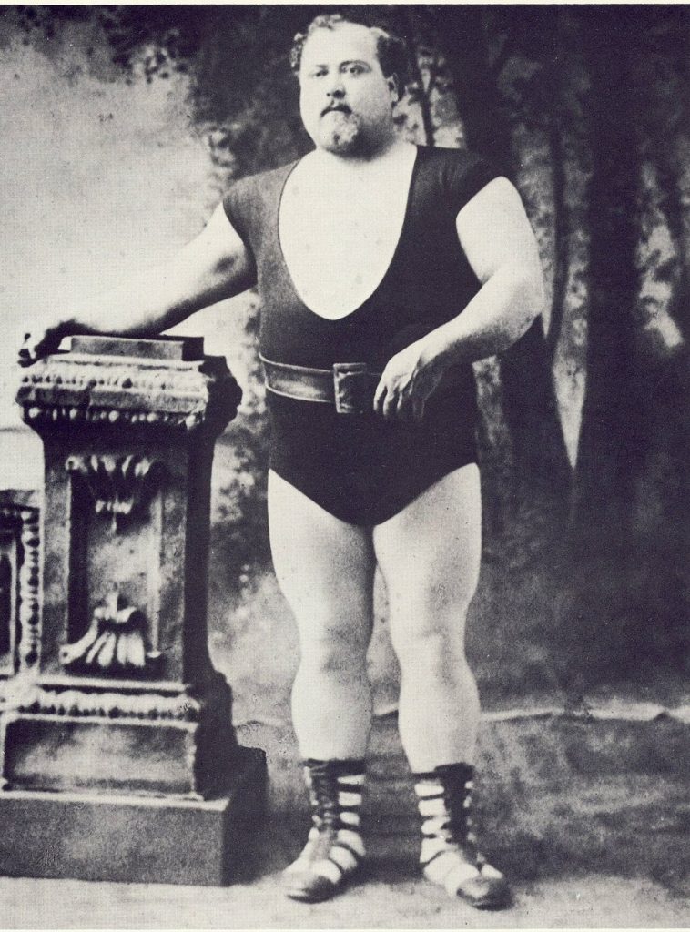 Louis Cyr, strongman, before 1900.