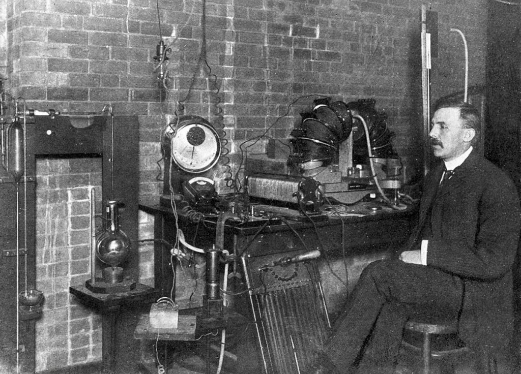 Ernest Rutherford at McGill University, 1905.
