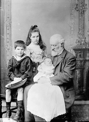 Sir Sandford Fleming with his grandchildren, July 1893 (Topley Studio).
