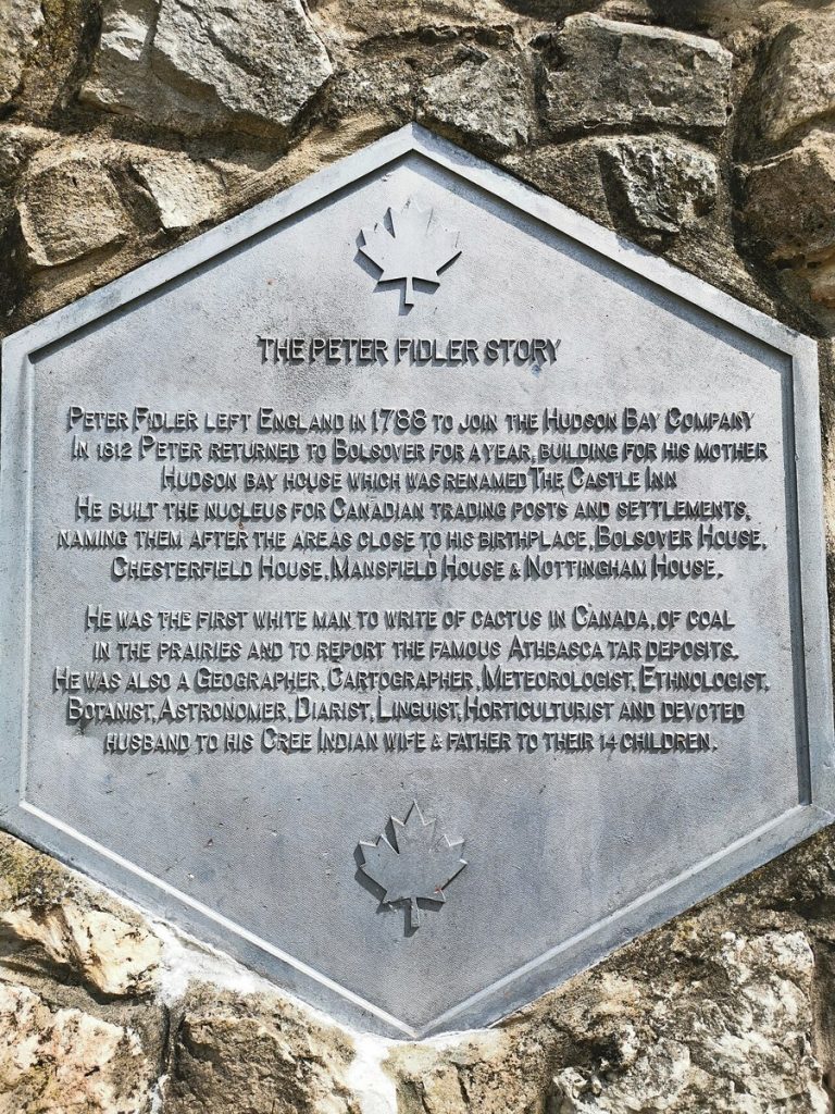 Plaque commemorating Peter Fidler.