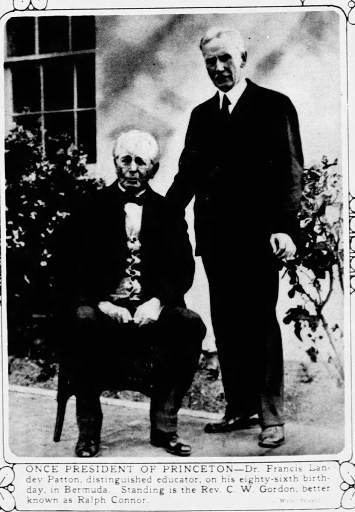 Rev. C.W. Gordon (Ralph Connor), right, with Dr. Francis Landey Patton, 1929.